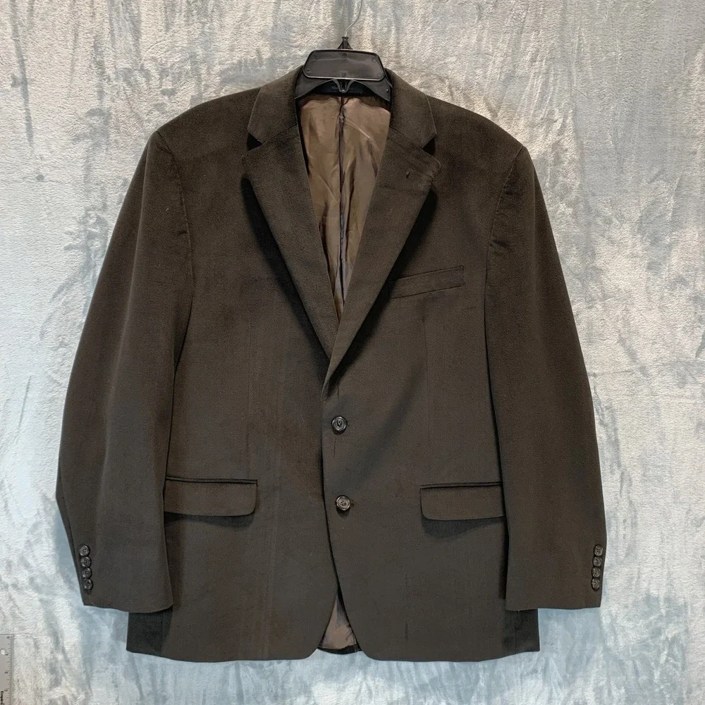 Lauren Ralph Lauren Men's Blazer‎ 44R Brown Velvet Velour Two Button Sport Coat